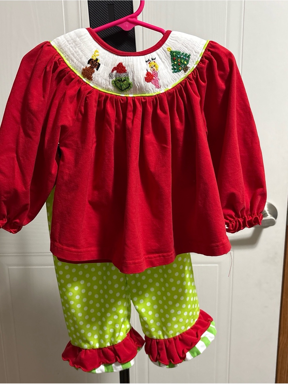 Red Smocked Holiday Kids Matching Set - Brand